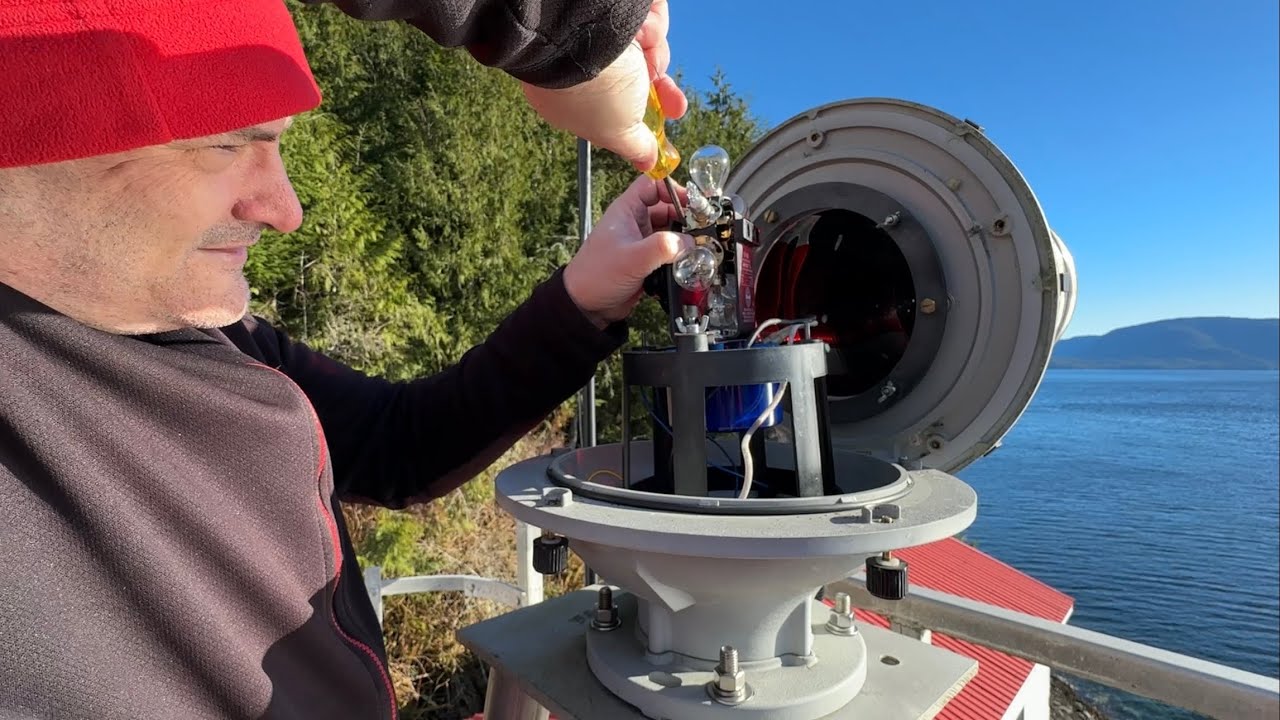 Lighthouse Keeper Changes a Lightbulb!