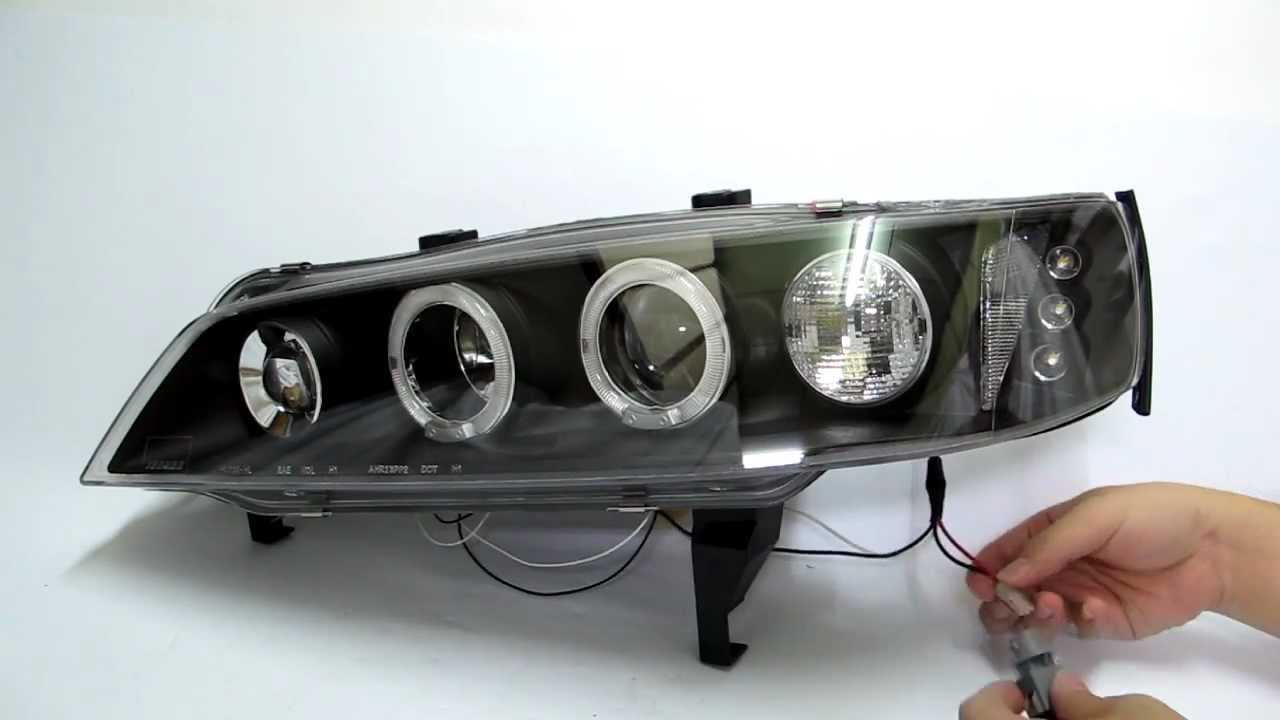 Honda Accord 1994-1997 LED Angel-Eye Projector Headlight Black