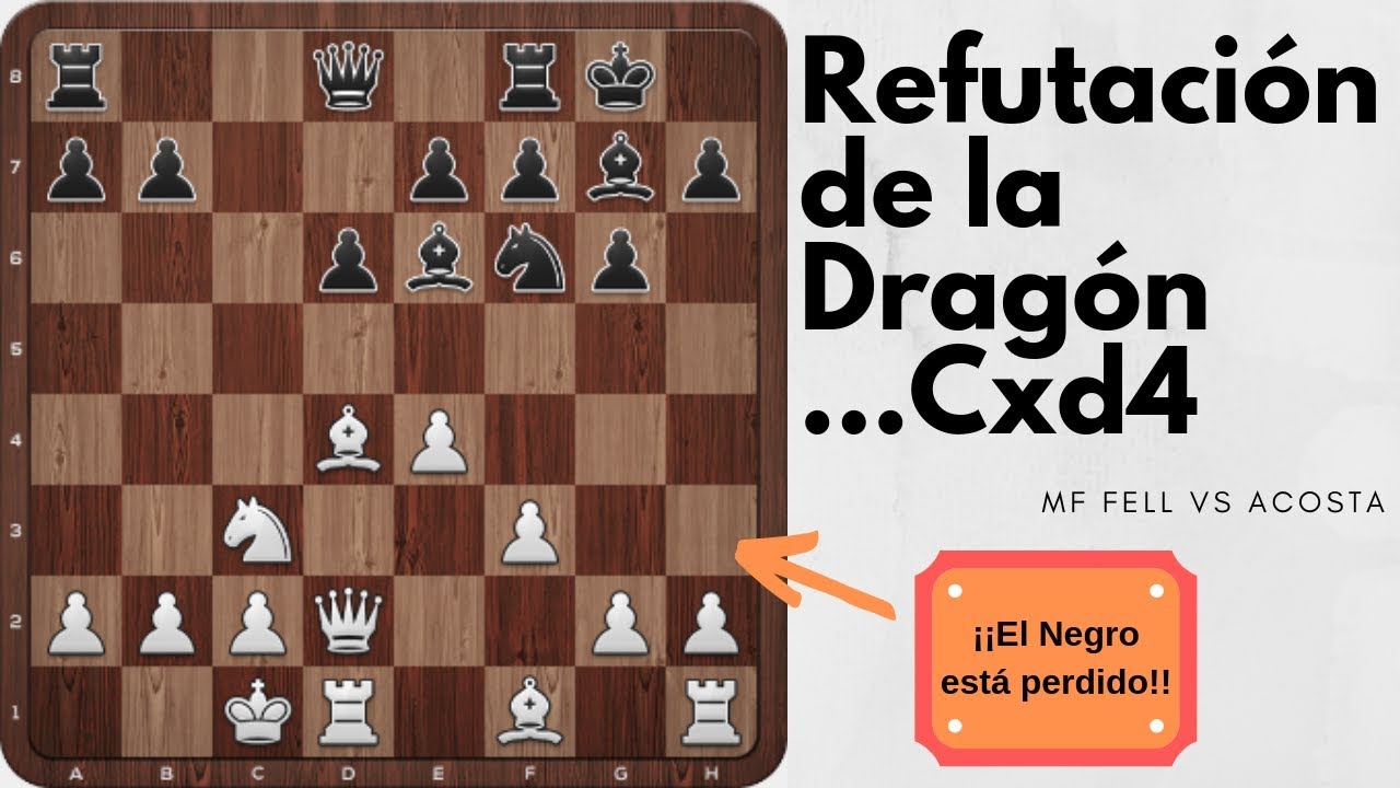Refutando el Dragon con ...Cxd4  - Fell vs Acosta