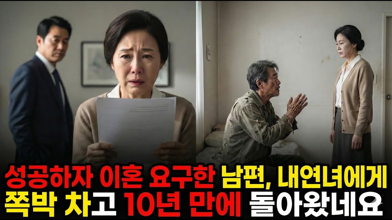성공하자마자 이혼 요구하던 남편, 내연녀가 전재산 들고 튀자 10년 만에 거지꼴로 찾아왔네요
