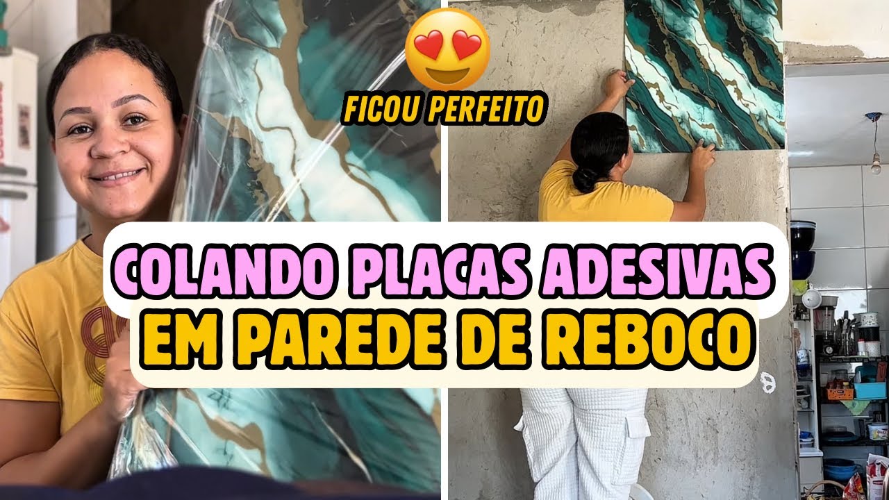 COMO COLAR PLACAS ADESIVAS EM PAREDE DE REBOCO papel de parede na parede de reboco adesivo da shopee