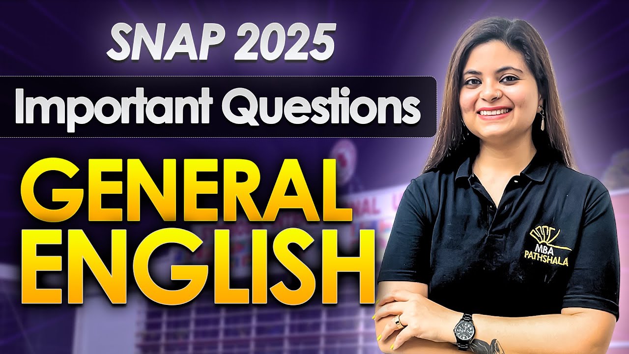 SNAP 2025 | General English - Most Important Questions | Karishma Vanvani | MBA Pathshala #snap2025