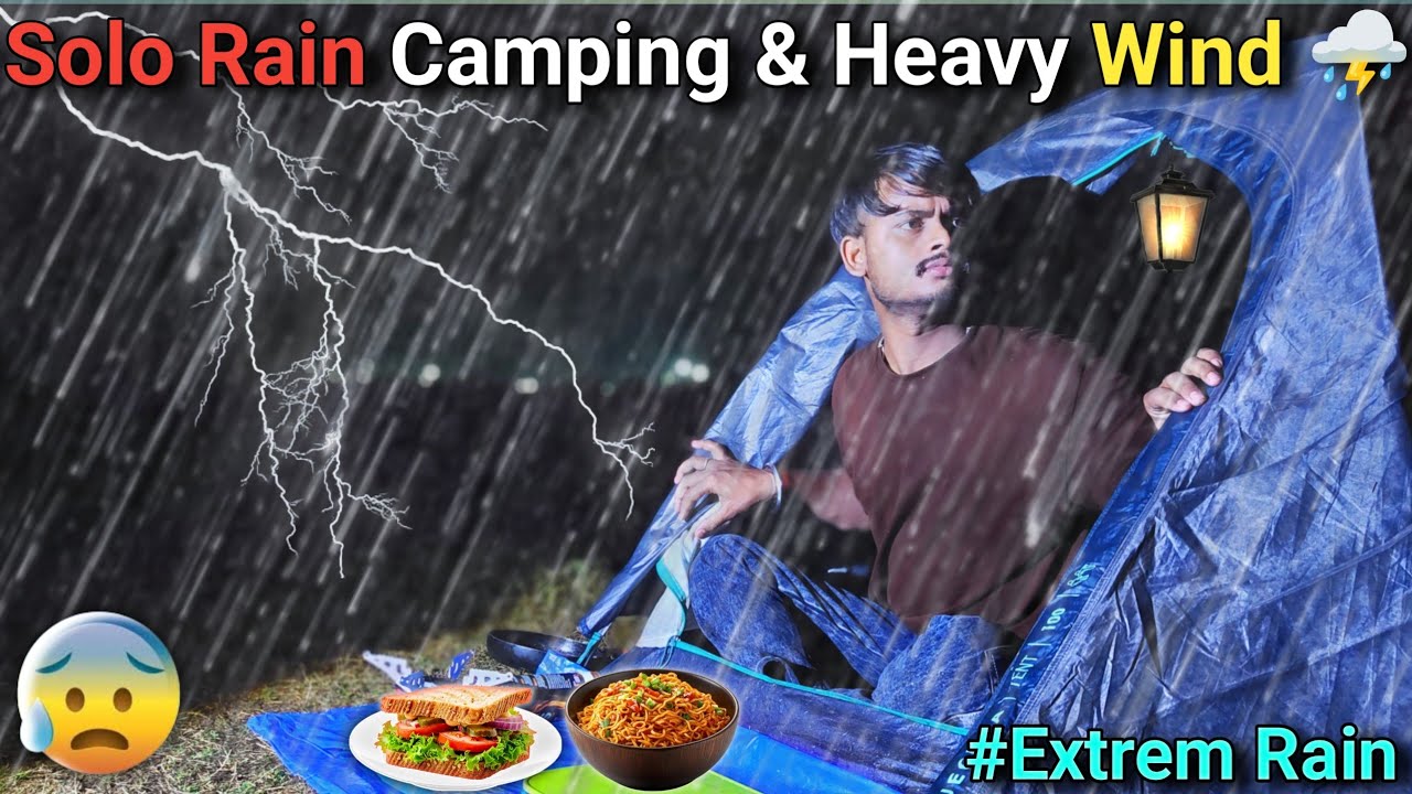 Solo Rain Camping in Heavy Storm ⛈️ | No Help in the Wild 