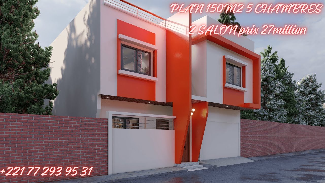 MAISON DE 150m2 5chambres devis construction 27 million Dakar Senegal