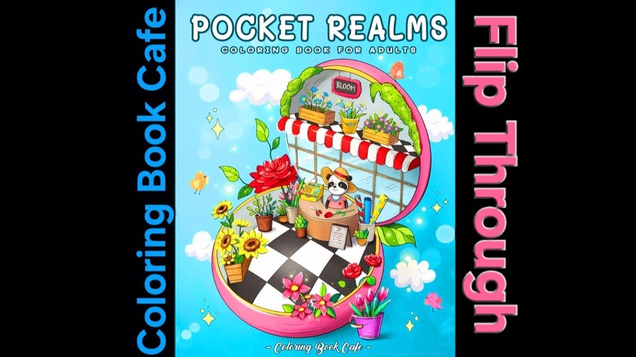 Pocket Realms A Coloring Book for Adults by Coloring Book Cafe Flip Through