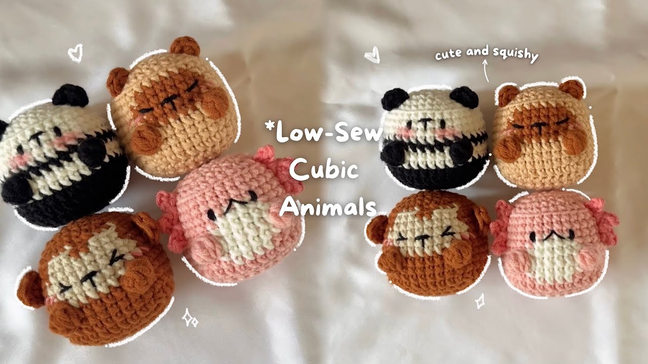🐵Low-Sew Squishy Animals | A quick to make, step by step crochet tutorial