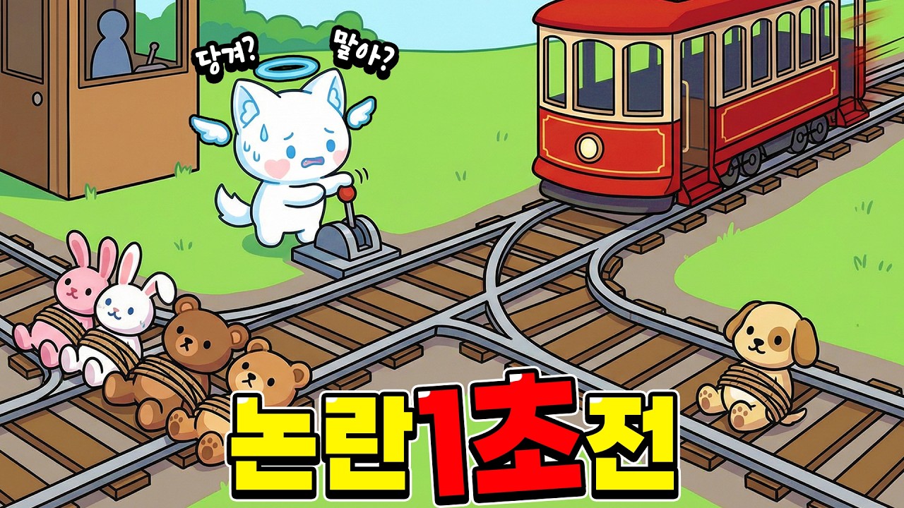 당겨?말아? 99번째 인성파탄 위기😭 논란 1위 트롤리 딜레마