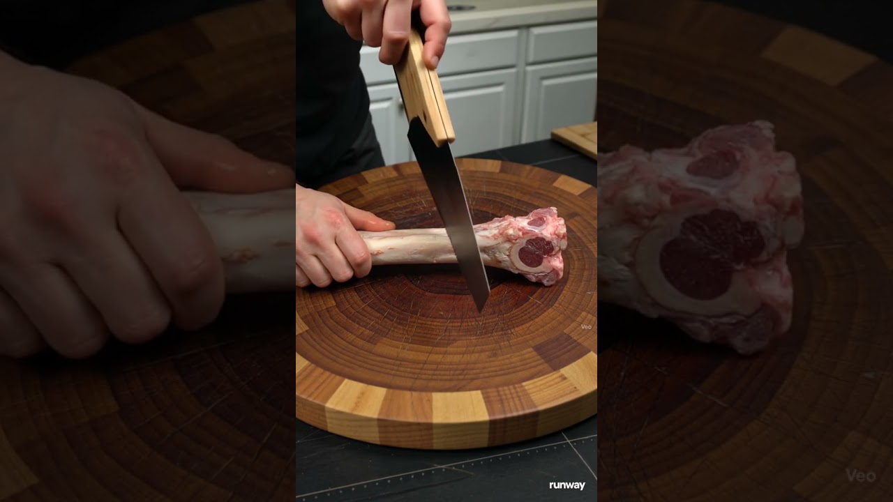 ASMR Cutting Beef Bone 🥩🪓 | Heavy Crunch Sounds & Bone Cracks | No Talking