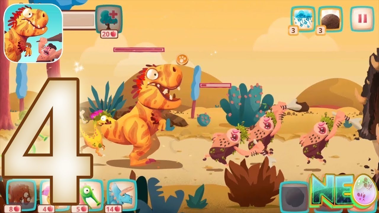 OPENING A NEW SHORT AND FIGHTING WITH SOME CAVEMANS | DINO BASH | GAMEPLAY#4