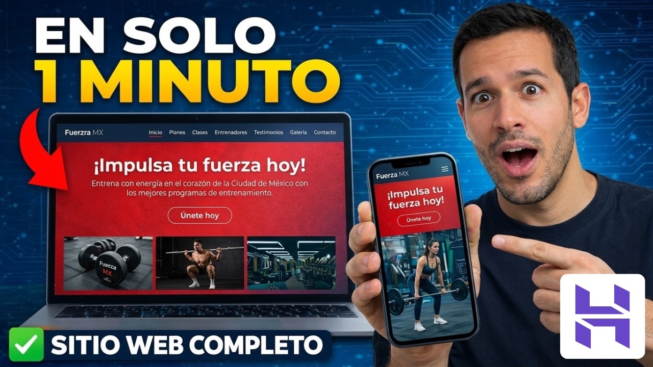 CÓMO CREAR una PÁGINA WEB en 1 MINUTO con IA (Hostinger) | Tutorial Completo 2026