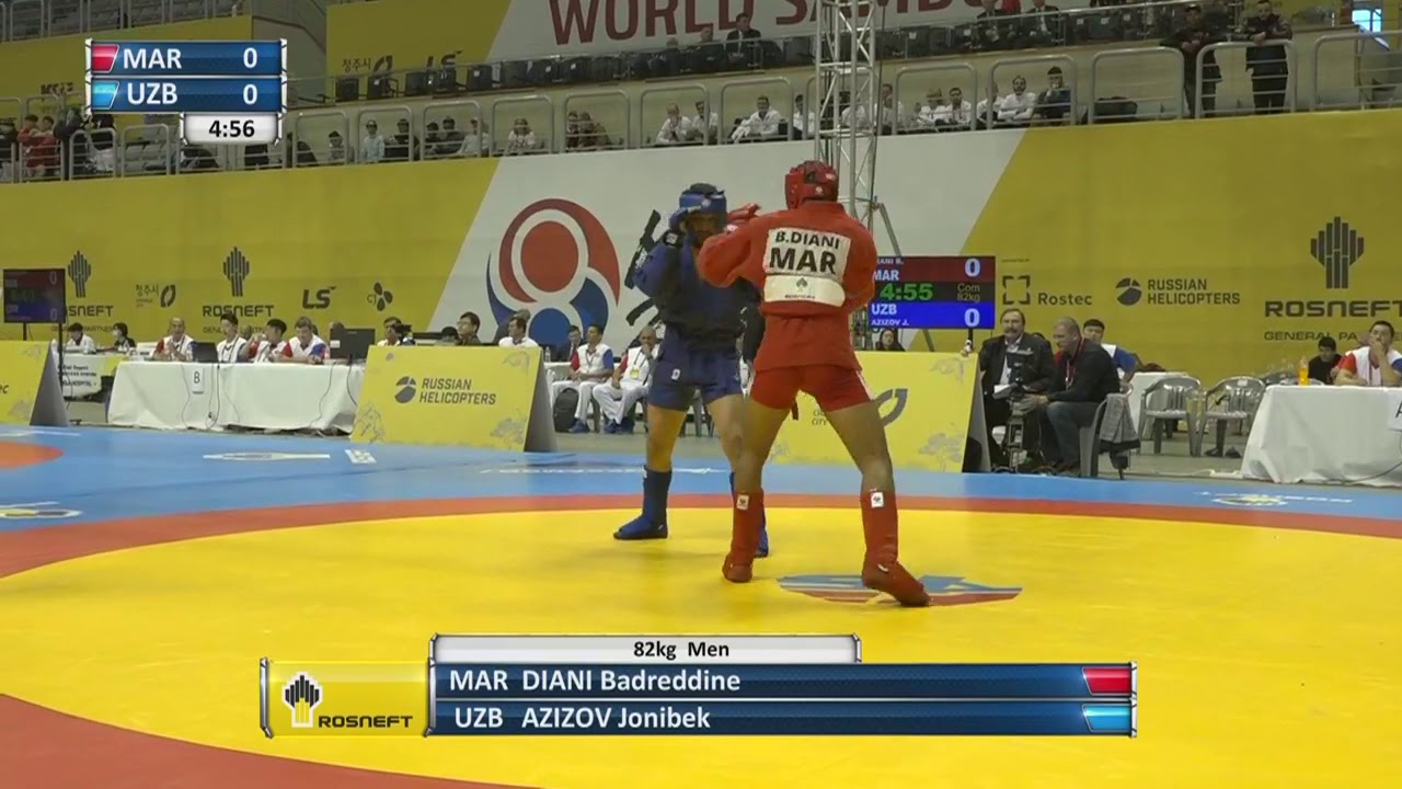 BADR DIANI  (MAR) VS AZIZOV JONIBEK (UZB) world championship Korea 2019 sambo combat
