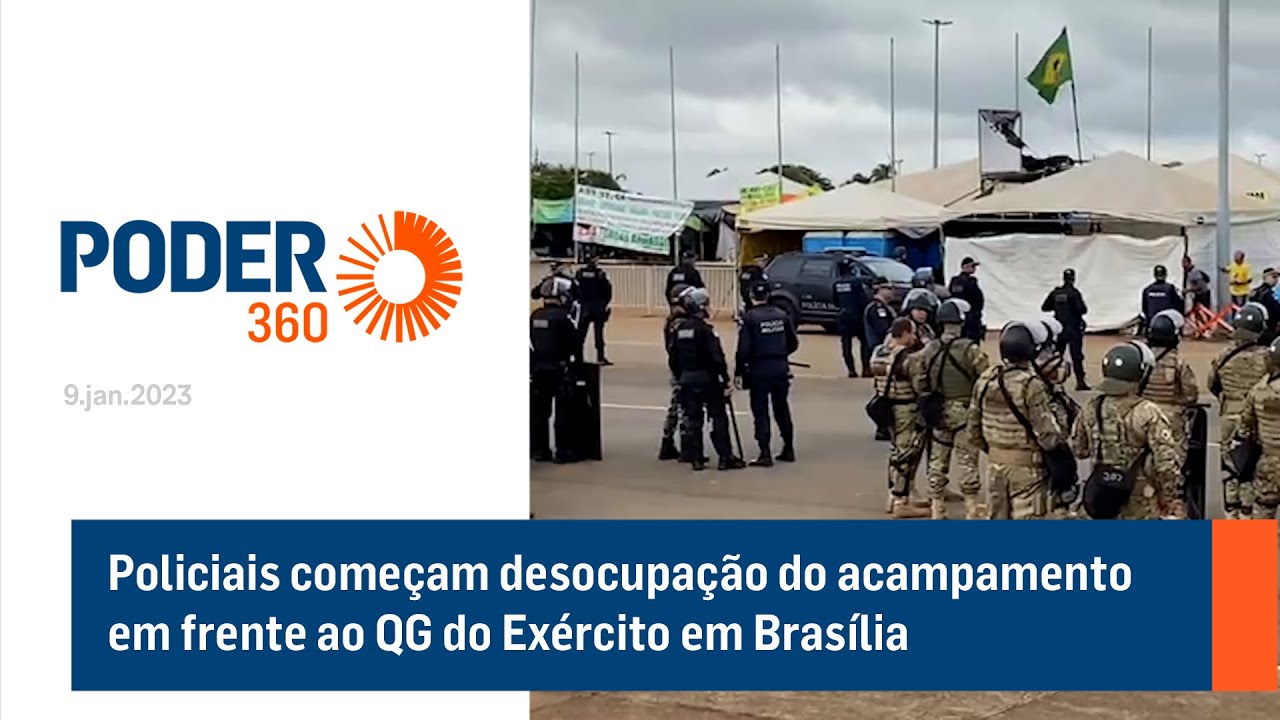 Policiais começam desocupação do acampamento em frente ao QG do Exército em Brasília