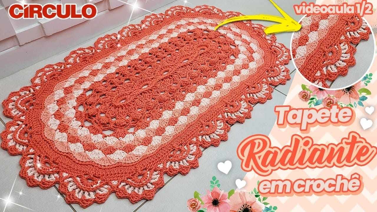 ✨ Tão lindo e DIFERENTE! Tapete Radiante em Crochê 1/2  😍