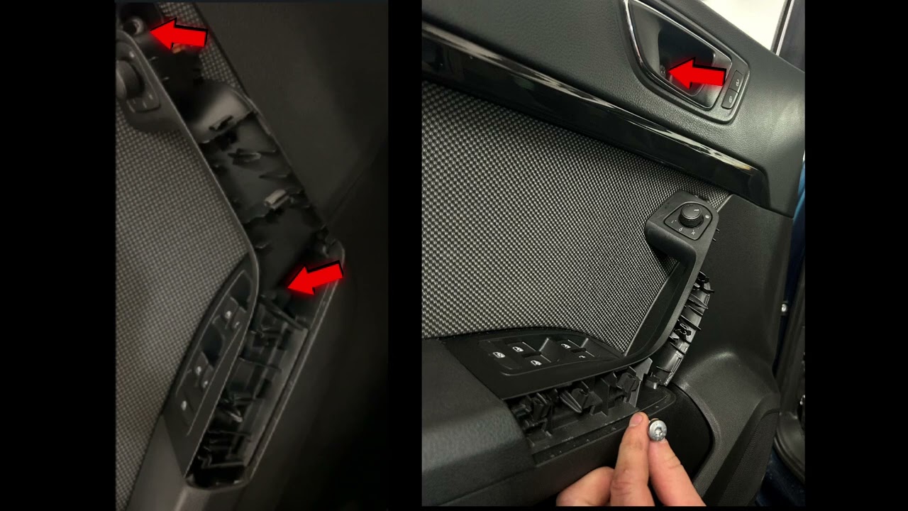 seat ATECA kessy keyless door central lock problem repair, removing door panel.