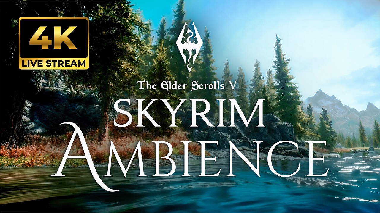 🌙 Skyrim Relax & Sleep Ambience – Jeremy Soule – Atmospheres (4K No Ads Calm Music 12 Hours)
