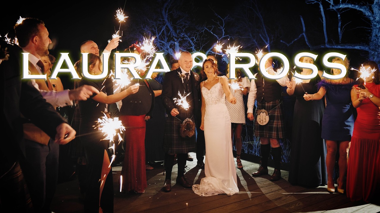 Stunning winter sun at Enterkine - Laura and Ross wedding Highlights Film
