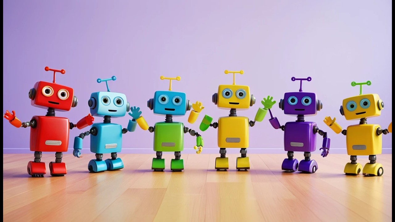 Fünf kleine Spielzeugroboter tanzen | Roboter-Tanz & Zählen für Kind