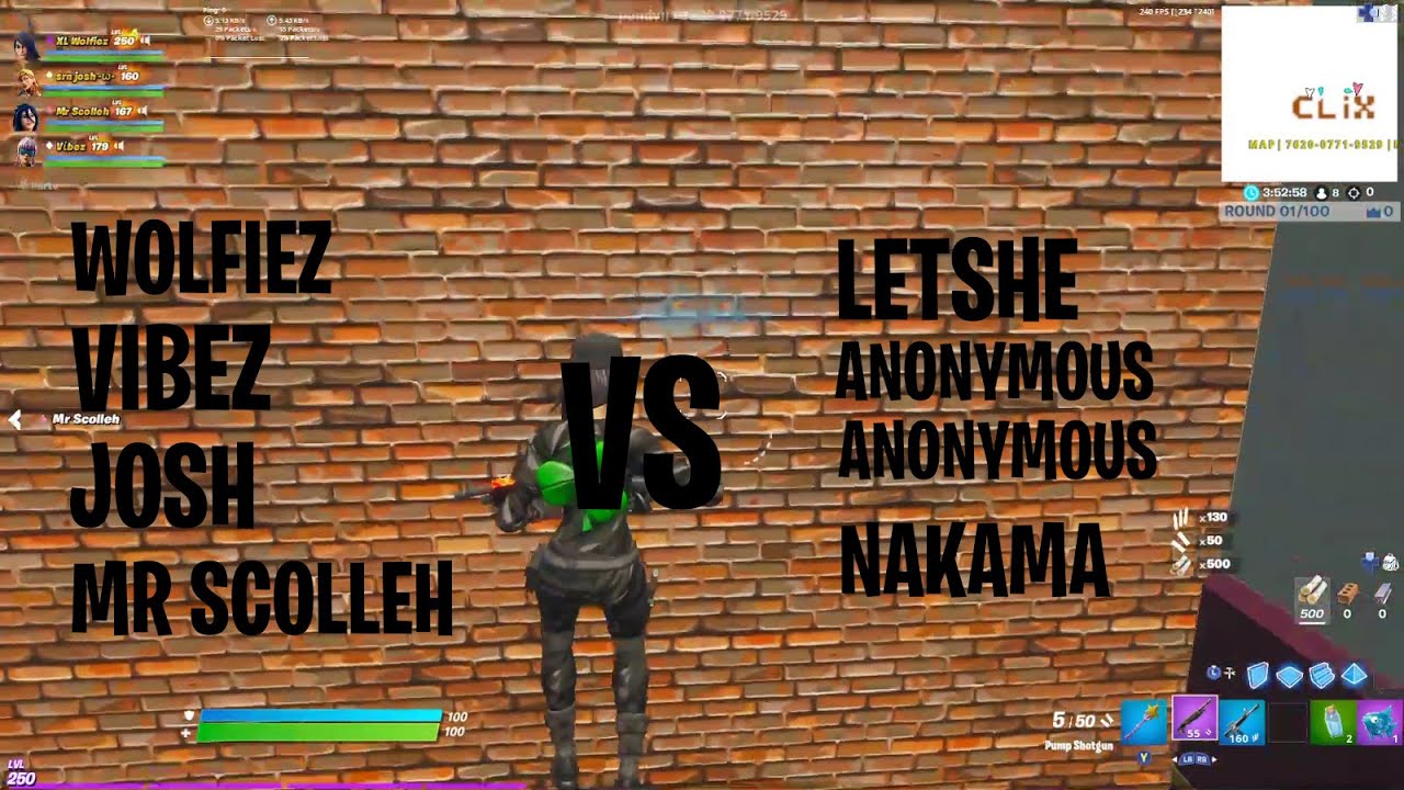 Wolfiez, Letshe, Josh, Vibez, mr scolleh and nakama and 2 anonymous 4v4 epic box fight