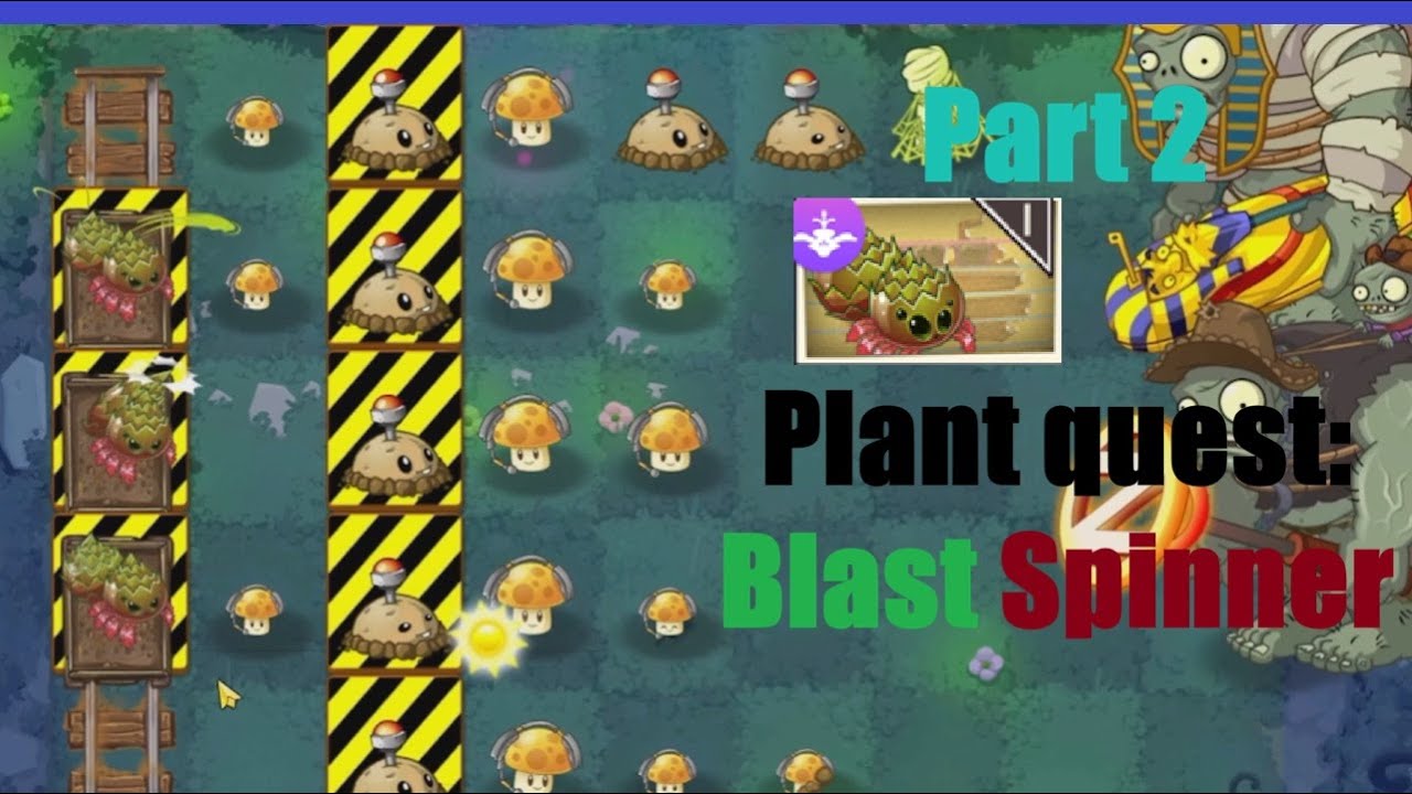 PLANT QUEST: Blast spinner part 2- stalling gargs by sun-shrooms, 1 mistake and you're dead in game