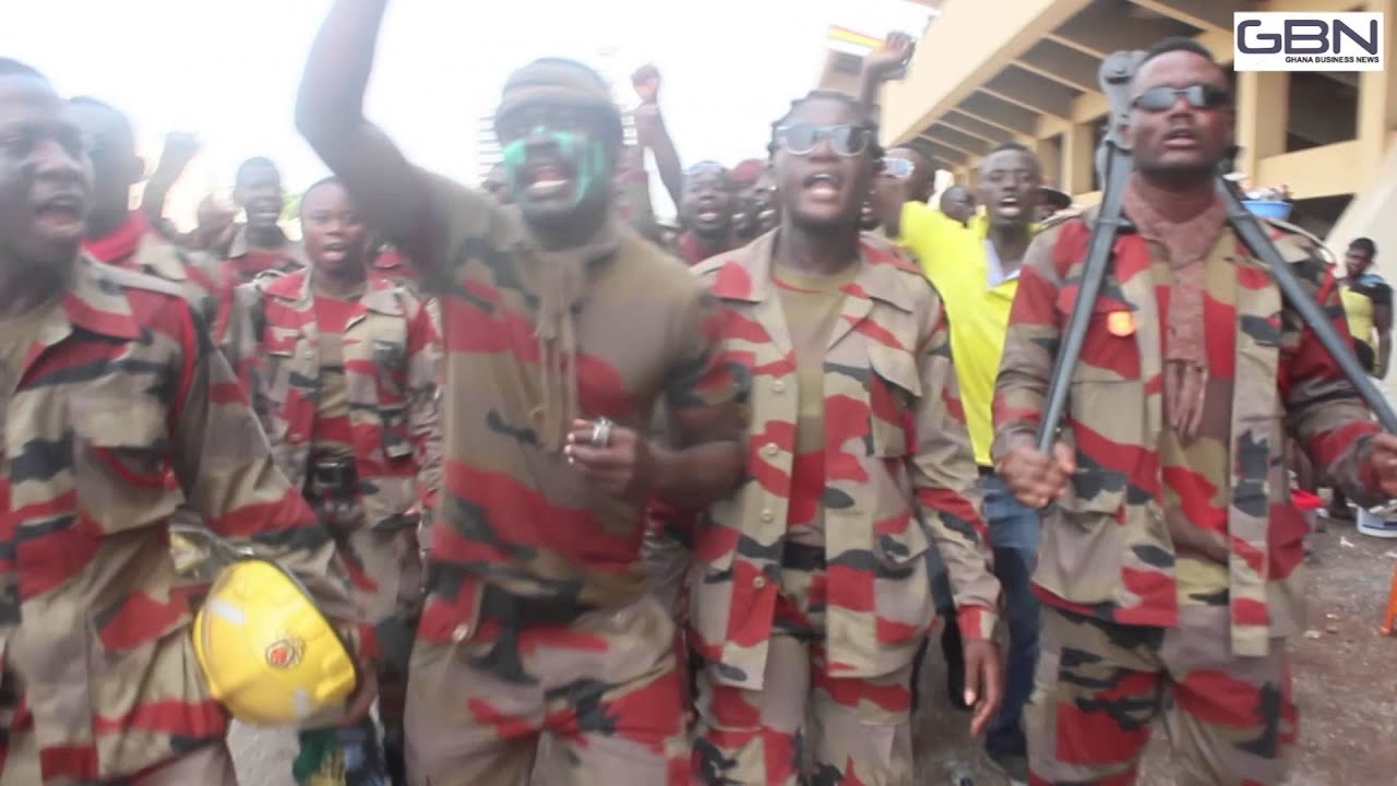 Security services having fun after 59th Independence Parade