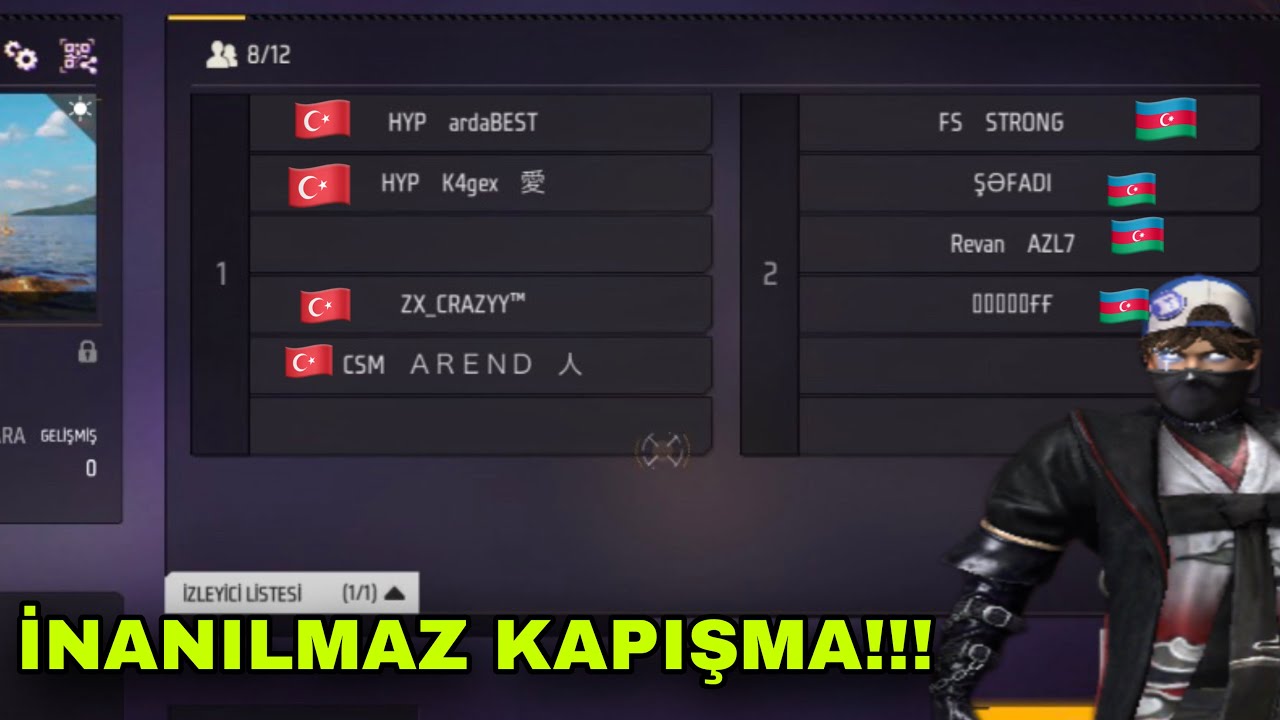 4 AZERBAYCANLI VS 4 TÜRK!! FF TARİHİNDE GÖRÜLMEMİŞ KAPIŞMA😱 🇹🇷🇦🇿 