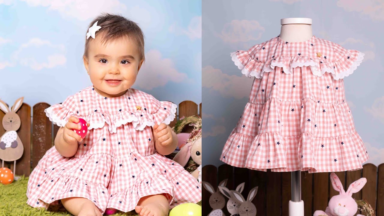 Vestido con volante en el canesú. REVISTA PATRONES INFANTILES nº 16