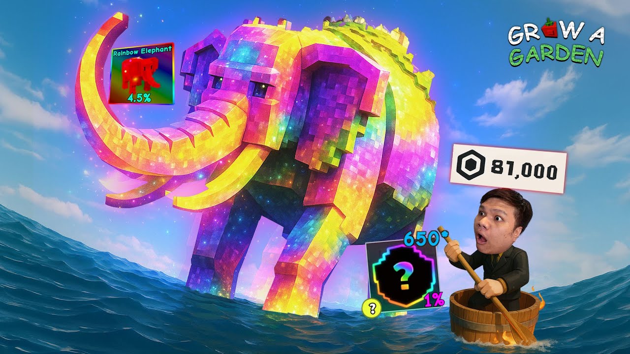 เปย์โรบัคหมดตัว! เพื่อ สุนิชา เรนโบว์ 60 KG. l Grow a Garden Roblox