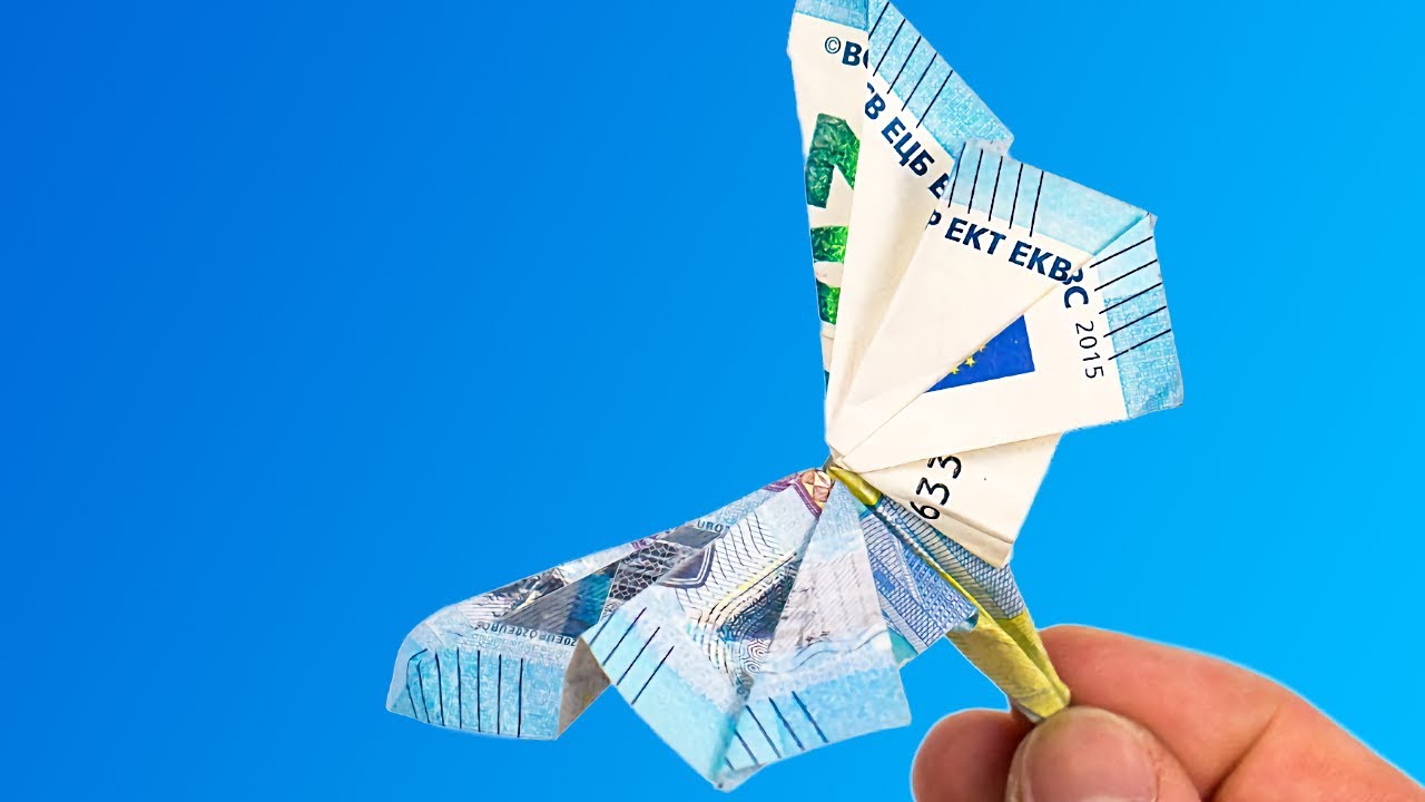 Schmetterling aus Geld falten, Anleitung für ein Geldgeschenk 🦋