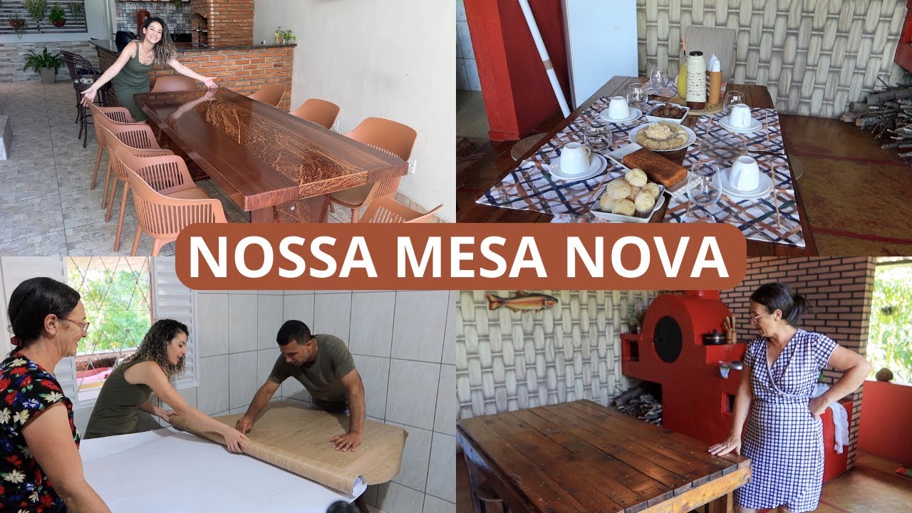CHEGOU NOSSA NOVA MESA, MINHA MÃE AMOU, ENVELOPAMOS A MESA DELA + CAFÉ DA TARDE