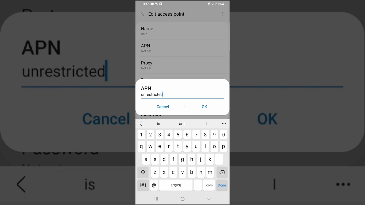 Rain 4G simcard how to set APN,make correct network on any phone
