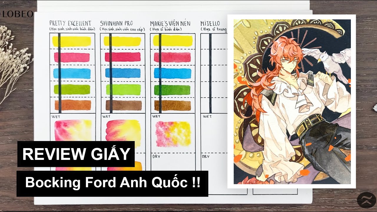 Review Giấy Bockingford đến từ Anh Quốc !! Liệu có xịn xò?? | REVIEW BOCKINGFORD PAPER | LOBEO