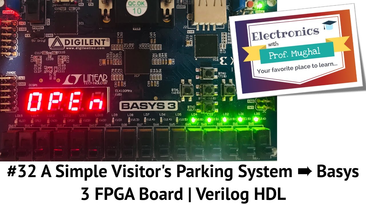 #32 A Simple Visitor's Parking System ➠ Basys 3 FPGA Board | Verilog HDL