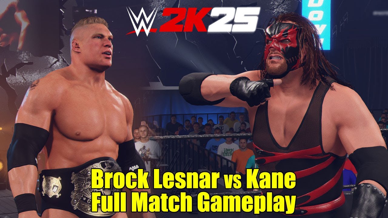 WWE 2K25 Кейн против Брока Леснара — полный геймплей матча