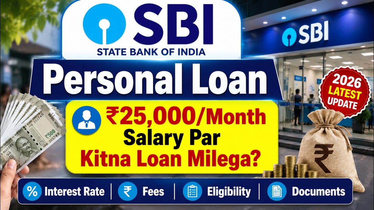 SBI Personal Loan Interest Rates 2026 | ₹25,000 Salary Par Kitna Loan Milega? | Complete Detail |