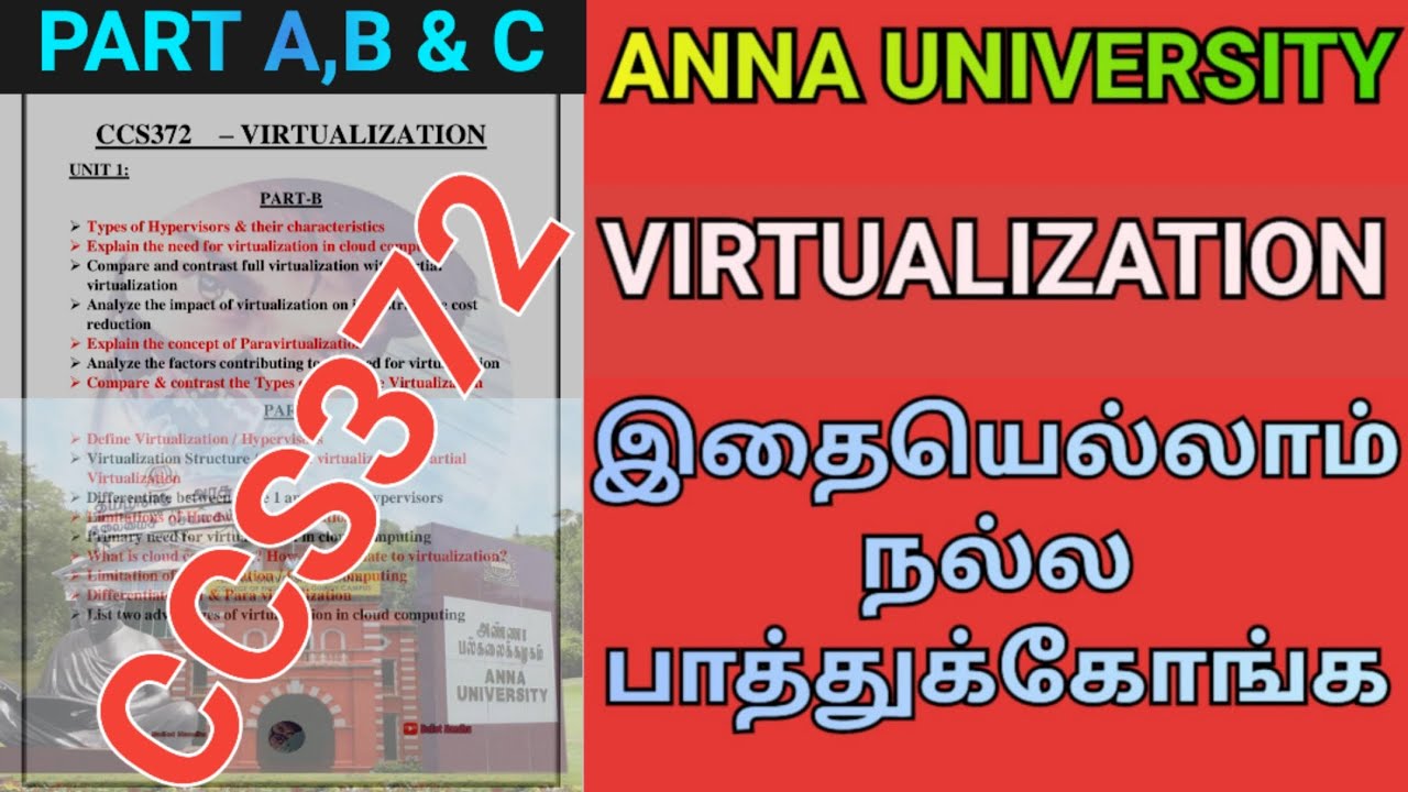 Virtualization Important Questions Anna University | Engineering Virtualization | CCS372 |AU #ccs372