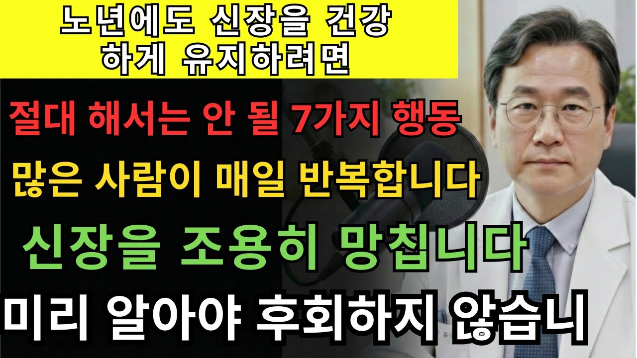 노년에도 신장을 건강하게 유지하려면 절대 해서는 안 될 7가지 행동 많은 사람이 매일 반복합니다 신장을 조용히 망칩니다 미리 알아야 후회하지 않습니다|노후의지혜