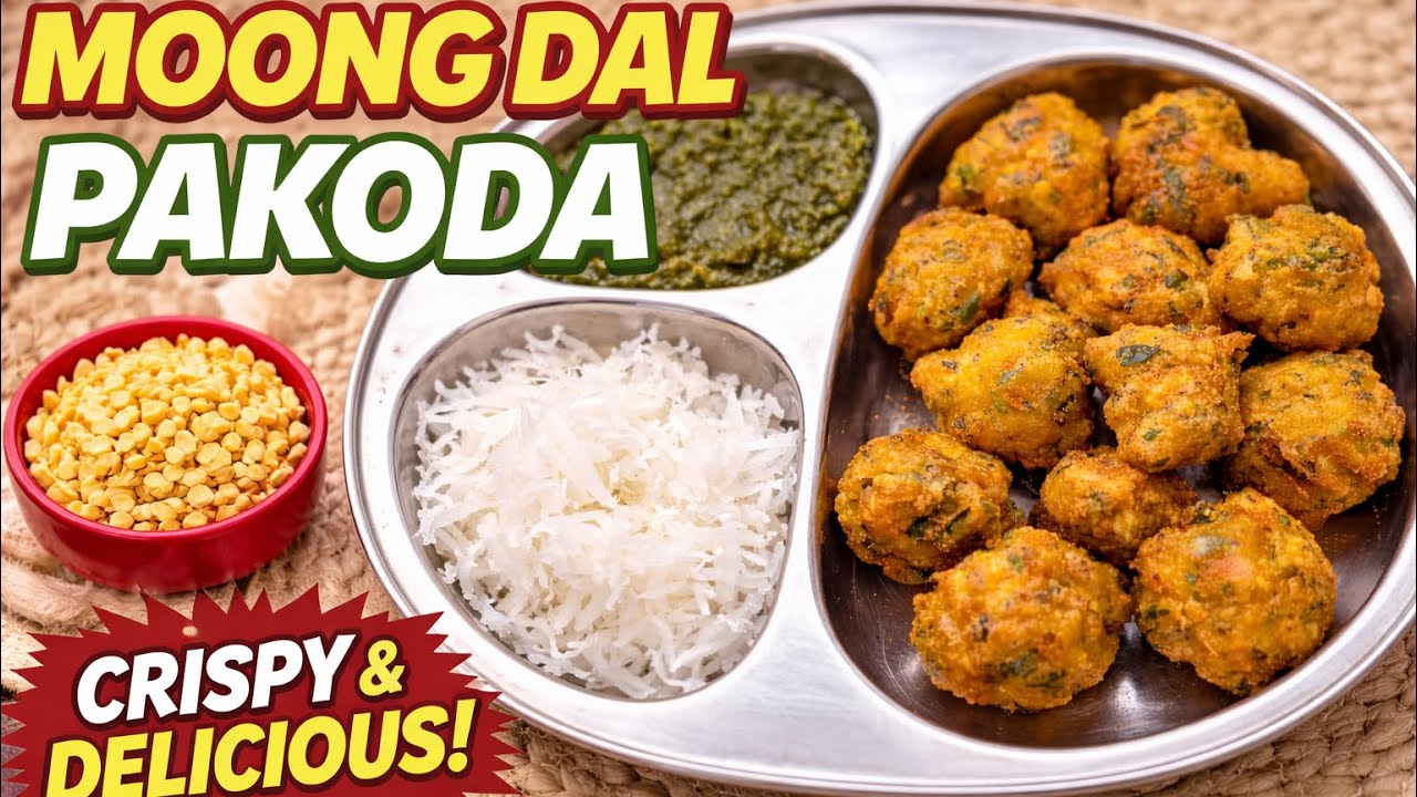 Crispy Moong Dal Pakoda | कुरकुरे मूंग दाल पकोड़े | चाय के साथ परफेक्ट शाम का नाश्ता ☕