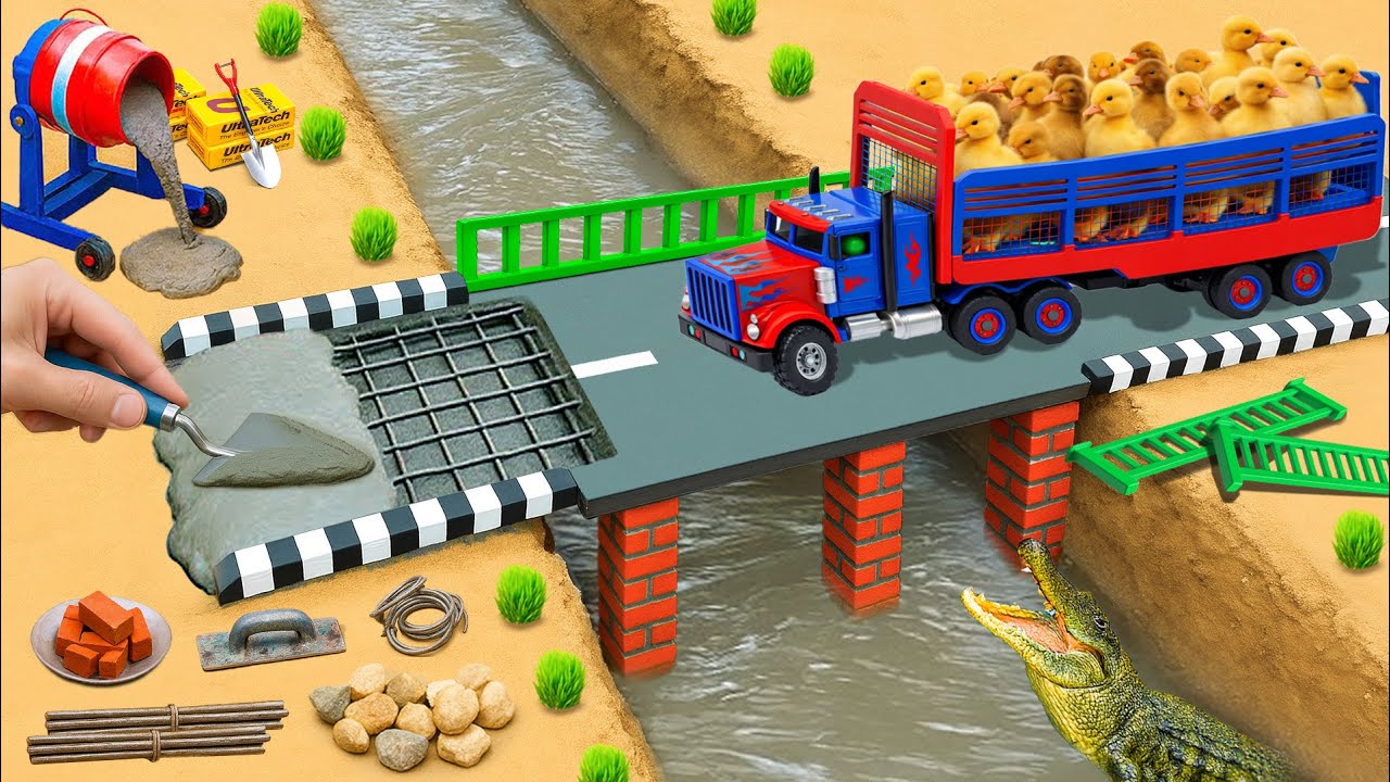 Science Project Builds a Mini Brick and Concrete Bridge for Heavy Trucks After the Accident