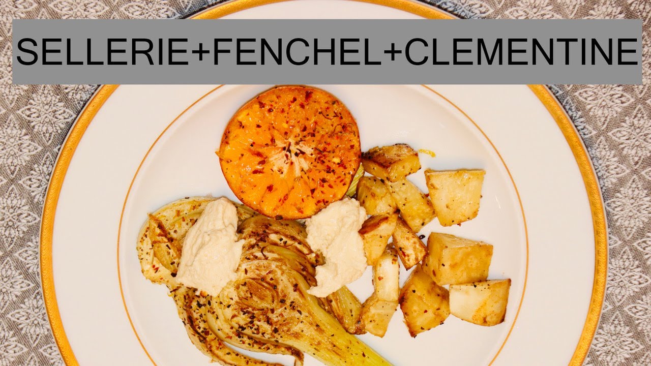 Gerösteter Knollensellerie mit Fenchel, Clementine und Mandelaioli by Eva Birngruber⎮vegetarisch