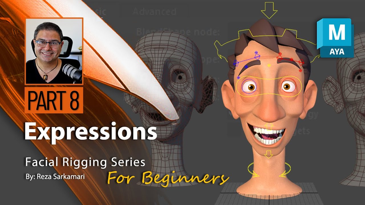 Maya Facial Rigging 08: Выражения с использованием Blendshape Deformer