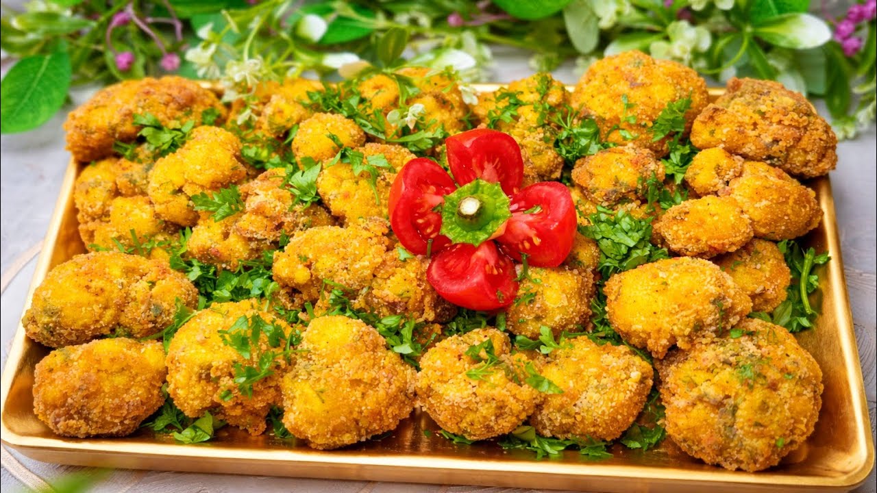 القرنبيط المقرمش الدهبي من غير بيض ولا لبن ومستحيل يشرب نقطة زيت مقرمش لاخر واحدة 🥦👌