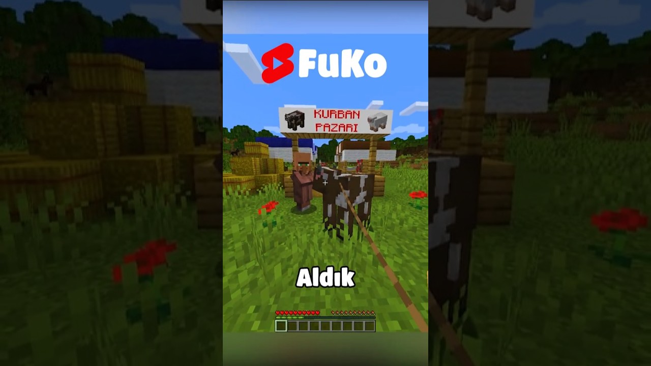Kurbanlık İneğim Ka&ccedil;tı (Ka&ccedil;ırıldı)... #minecraft #shorts