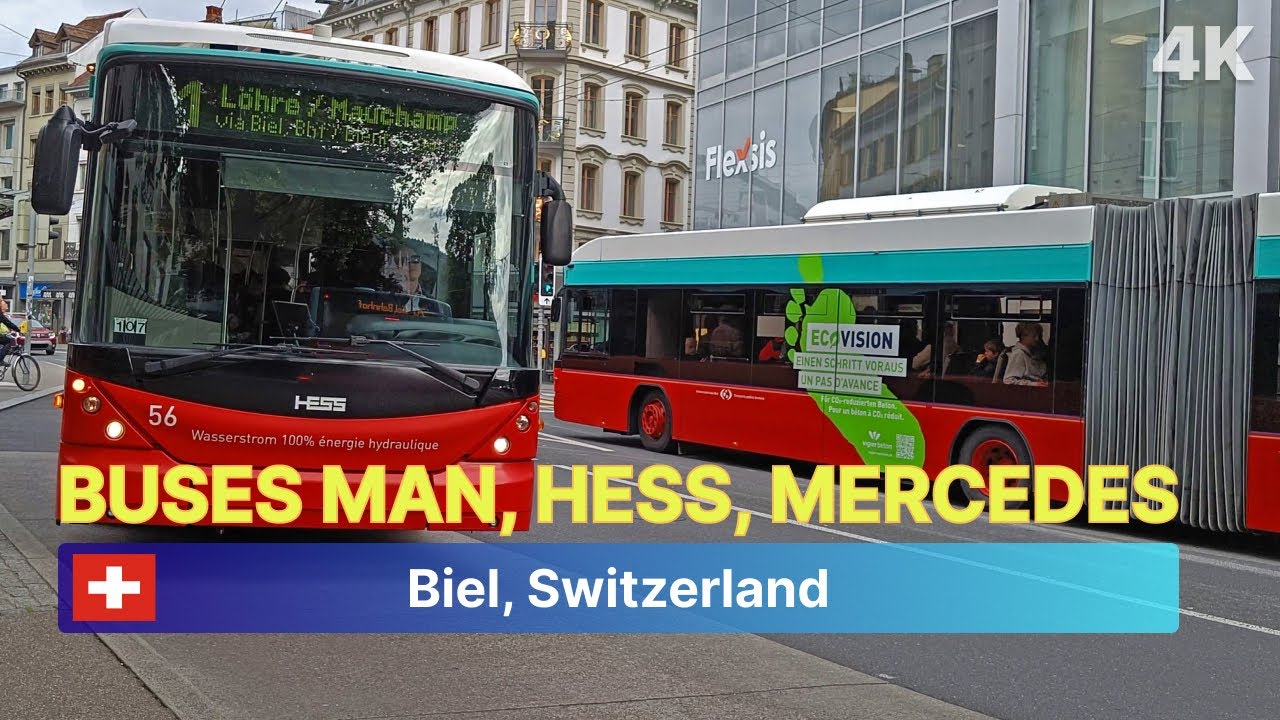 Buses in Biel, Switzerland / Omnibusse in Biel, Schweiz
