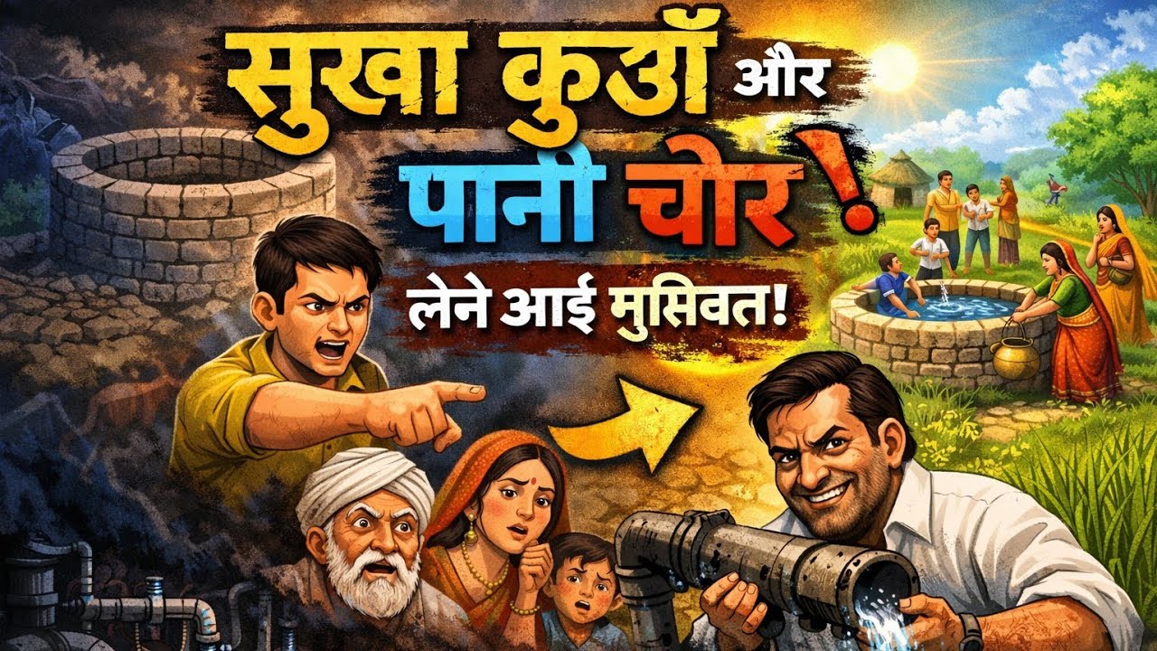 सूखा कुआँ और पानी चोर | जब गाँव का पानी चुरा लिया गया |hindi cartoon|cartoon hindi|animation cartoon
