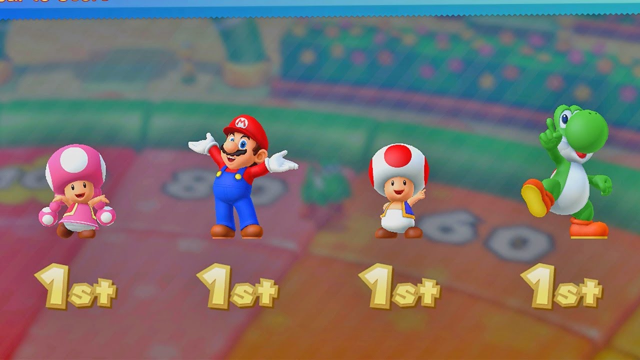 Mario Party 10 Minigames - Toadette vs Mario vs Toad vs Yoshi (Master CPU)
