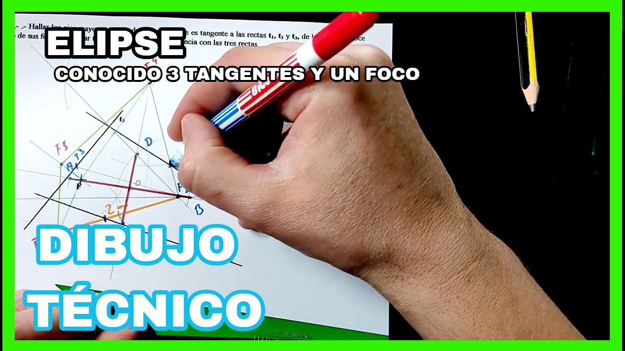 ELIPSE - conocido un foco y tres (3) tangentes😱💥