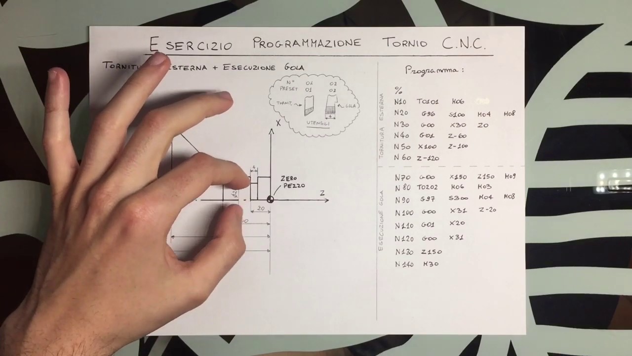 Esercizio programmazione tornio CNC