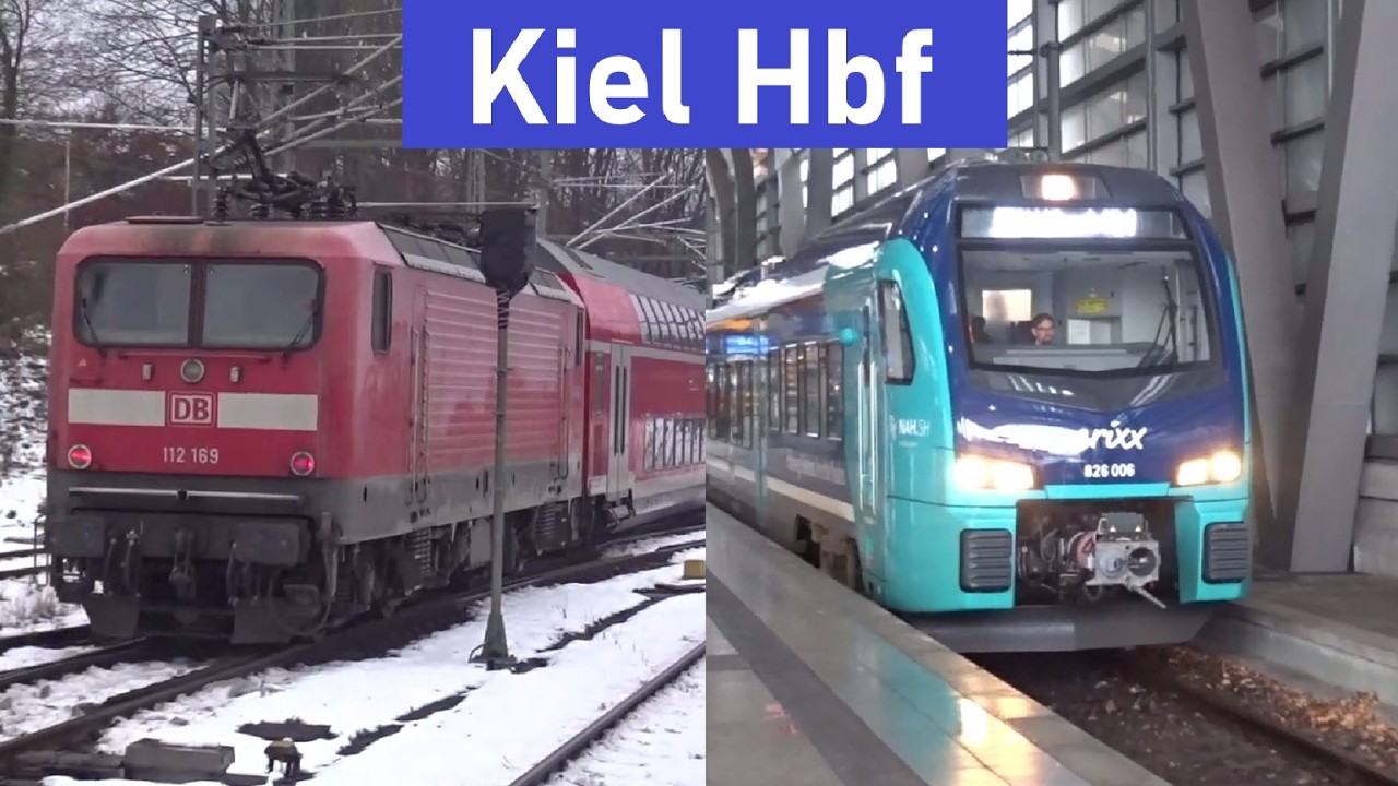 Kiel Central station(MINI): Rail traffic/Bahnverkehr -- 9.12.2023