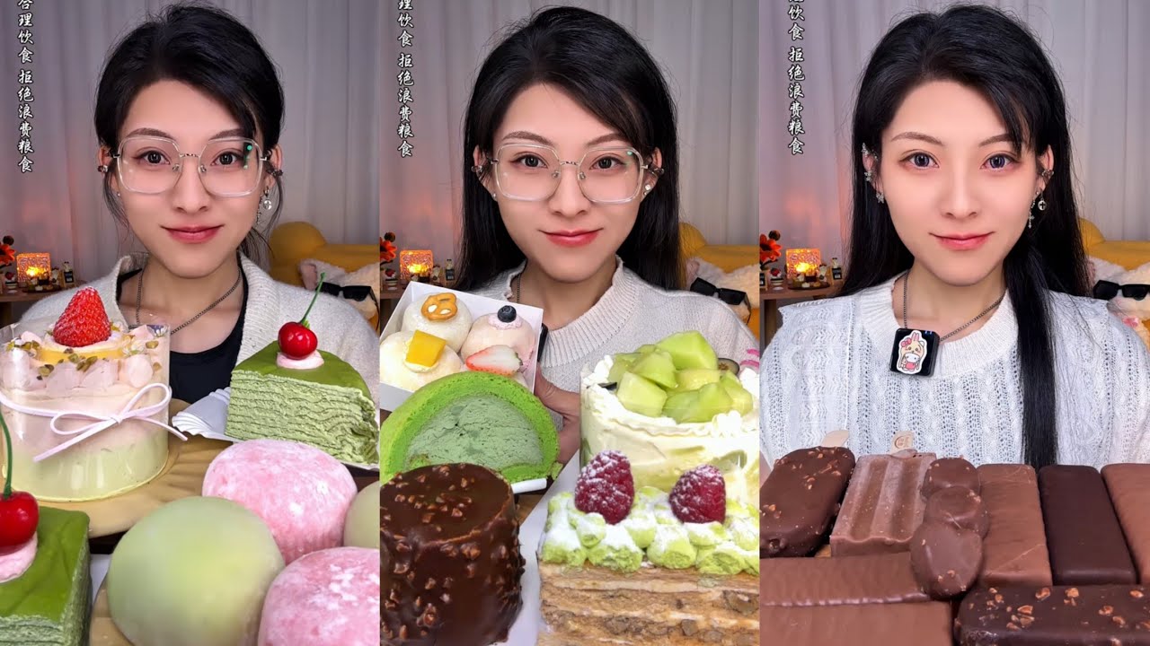 ASMR] Dessert Mukbang🎂🍦🍰🍮 (Creamy Crepe Cakes) 디저트 먹방 |Eating Sounds#cake #asmrcake #asmrcake