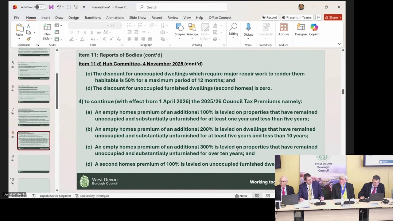 West Devon Borough Council - Full Council - 25th November 2025